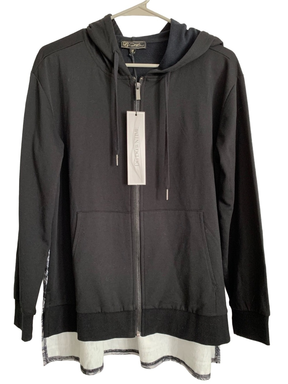 DG2 Women’s Black Rayon Blend Full Zipper Front Closure Long Sleeve Hoodie